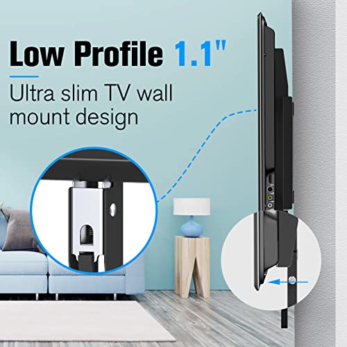 Mounting Dream Fixed TV Wall Mount, Low Profile Wall Mount TV Bracket for Most 42-70 Inch TVs, Flush TV Mount for Space Saving, Fits 16", 18'', 24", 32" Studs, Max VESA 800x400mm and 132lbs MD2361-32