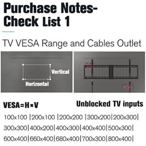 Mounting Dream Fixed TV Wall Mount, Low Profile Wall Mount TV Bracket for Most 42-70 Inch TVs, Flush TV Mount for Space Saving, Fits 16", 18'', 24", 32" Studs, Max VESA 800x400mm and 132lbs MD2361-32