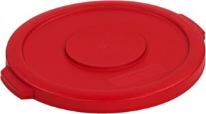 cfs 34101105 bronco round waste bin food container lid, 10 gallon, red
