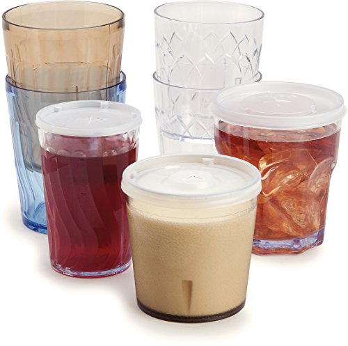 Carlisle FoodService Products 5529-8107 BPA Free Plastic Stackable Tumbler, 9 oz., Clear (Pack of 6)