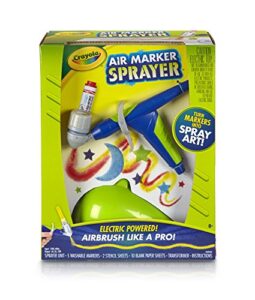 crayola air marker sprayer airbrush kit, gift for kids age 8, 9, 10