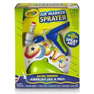 Crayola Air Marker Sprayer Airbrush Kit, Gift for Kids Age 8, 9, 10