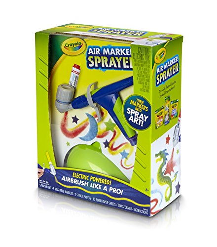 Crayola Air Marker Sprayer Airbrush Kit, Gift for Kids Age 8, 9, 10