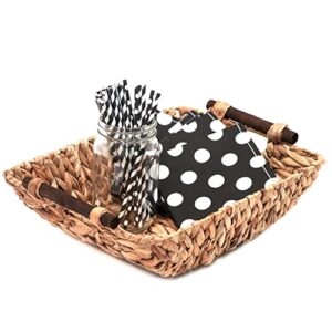 Trademark Innovations 15" Hyacinth & Wood Handled Basket