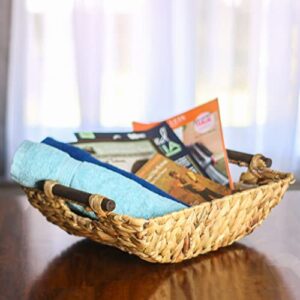 Trademark Innovations 15" Hyacinth & Wood Handled Basket