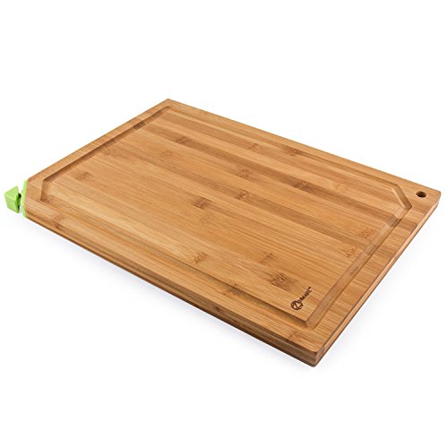 Zenware® 3 Piece Triple-Ply Warp Resistant All Natural Bamboo Cutting Board Set - Choose Your Size (Cutting Board w/Built In Knife Sharpener)