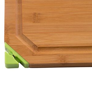 Zenware® 3 Piece Triple-Ply Warp Resistant All Natural Bamboo Cutting Board Set - Choose Your Size (Cutting Board w/Built In Knife Sharpener)