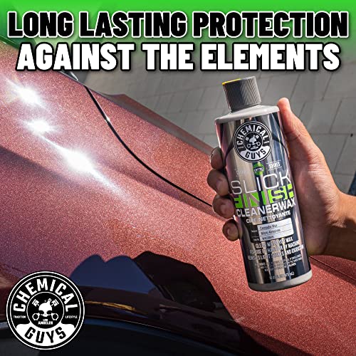 Chemical Guys WAC20616 Slick Finish Cleaner Wax Light Paint Cleanser & Brilliant Shine Carnauba Wax, 16 fl oz