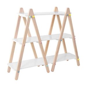 babyletto dottie bookcase in white and washed natural