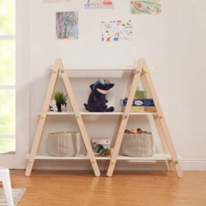 Babyletto Dottie Bookcase in White and Washed Natural