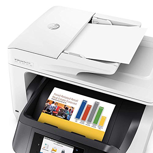 HP OfficeJet Pro 8720 All-in-One Wireless Color Printer, HP Instant Ink or Amazon Dash replenishment ready - White (M9L75A)