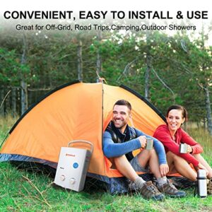 Camplux Tankless Water Heater, 1.32 GPM Portable Propane Outdoor Camping Water Heater, 5L, AY132, White