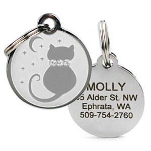 gotags designer pet id tags in stainless steel for dogs and cats, custom engraved with 4 lines of personalized id, cute, unique pet tags in several fun designs
