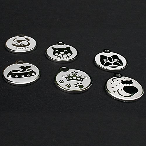 GoTags Designer Pet ID Tags in Stainless Steel for Dogs and Cats, Custom Engraved with 4 Lines of Personalized ID, Cute, Unique Pet Tags in Several Fun Designs