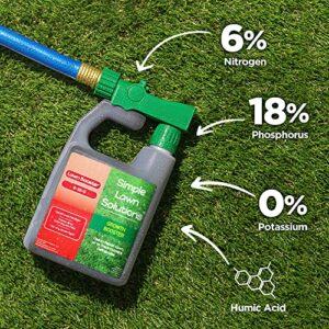 Extreme Grass Growth Lawn Booster- Liquid Spray Concentrated Starter Fertilizer with Humic Acid- Any Grass Type- Simple Lawn Solutions (32 oz. w/Sprayer)