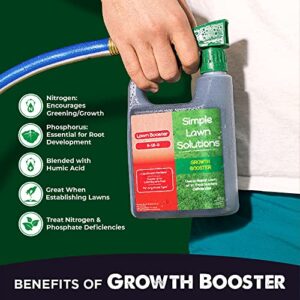 Extreme Grass Growth Lawn Booster- Liquid Spray Concentrated Starter Fertilizer with Humic Acid- Any Grass Type- Simple Lawn Solutions (32 oz. w/Sprayer)