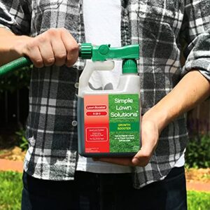 Extreme Grass Growth Lawn Booster- Liquid Spray Concentrated Starter Fertilizer with Humic Acid- Any Grass Type- Simple Lawn Solutions (32 oz. w/Sprayer)