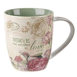 Christian Art Gifts Ceramic Coffee/Tea Mug Set for Women | Vintage Botanic Floral Inspirations Design Bible Verse Mug Set | Boxed Set/4 Coffee Cups