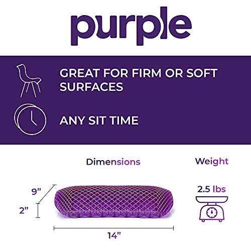 Purple Back Cushion | Pressure Reducing Grid Designed for Ultimate Comfort | Designed for Chairs, Gaming, and Travel | Made in The USA