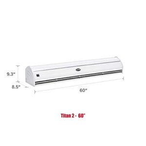 Wall Mounted Air Curtain Fan - White 60 Inch Air Door - UL Certified Commercial Super Power Indoor Over Door Fan with Heavy Duty Door Limit Switch by DuraSteel Aerial Titan-2