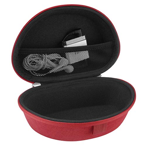 Geekria Shield Headphones Case Compatible with Beats Studio Pro, Solo Pro Wireless, Solo 2, Solo HD, Solo 3 Case, Replacement Hard Shell Travel Carrying Bag with Room for Accessories (Red)