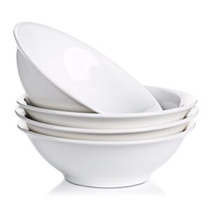 lifver soup bowls, 48 oz large deep bowls, white ceramic bowls, noodle pho bowls, salad bowls, pasta bowls, bowls for ramen noodle pho cereal, set of 4, dishwasher & microwave safe