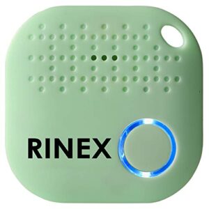 bluetooth key finder – key locator device with app, siri compatibility, extra battery – anti-lost gps keychain tracker device for phone, luggage, backpack, wallet – tracking chip tags by rinex