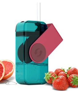 asobu juicy drink box the ultimate unbreakable reusable 10oz water bottle for kids bpa free (red)