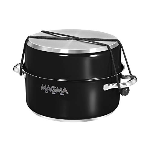 Magma Products, A10-366-JB-2-IN, Gourmet Nesting 10-Piece Jet Black Stainless Steel Induction Cookware Set with Ceramica Non-Stick