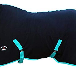 CHALLENGER 66" Horse Sheet Polar Fleece Cooler Exercise Blanket Wicks Moisture Turquoise 4350