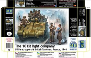 101 light company us paratroopers and british tankman 1944 1/35 master box 35164