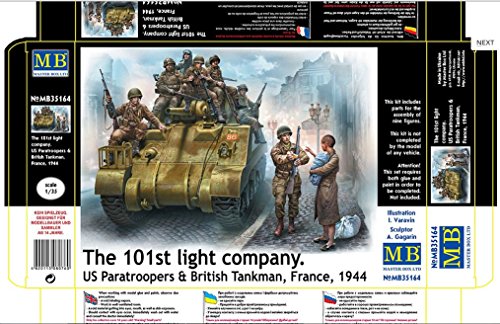 101 Light Company US Paratroopers and British Tankman 1944 1/35 Master Box 35164