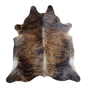 Genuine Dark Brindle Cowhide Rug 6 x 6-7 ft. 180 x 210 cm