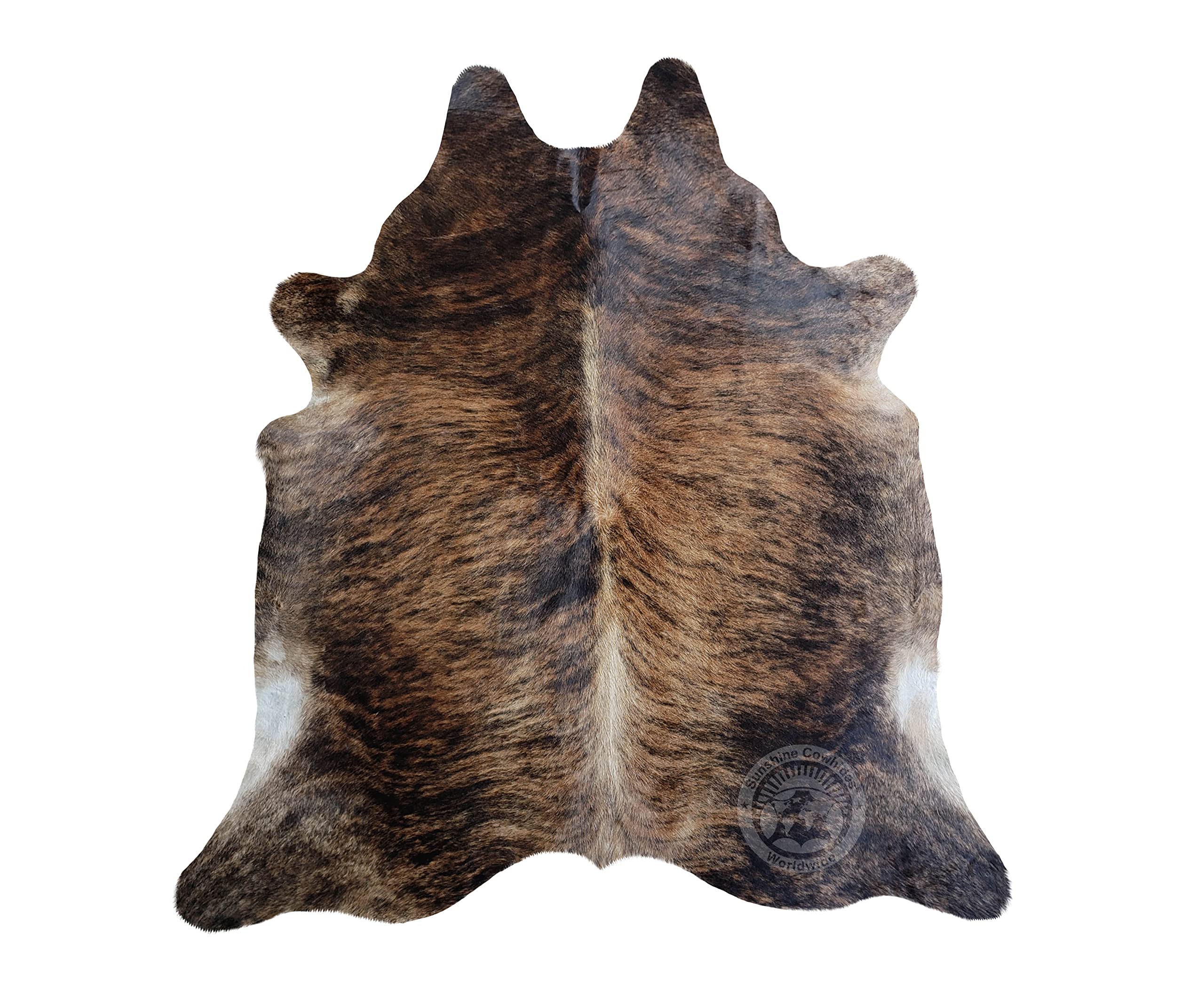 Genuine Dark Brindle Cowhide Rug 6 x 6-7 ft. 180 x 210 cm