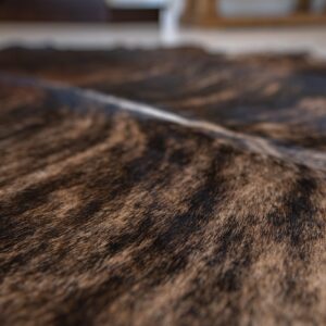 Genuine Dark Brindle Cowhide Rug 6 x 6-7 ft. 180 x 210 cm