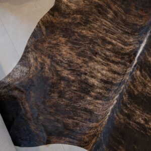 Genuine Dark Brindle Cowhide Rug 6 x 6-7 ft. 180 x 210 cm