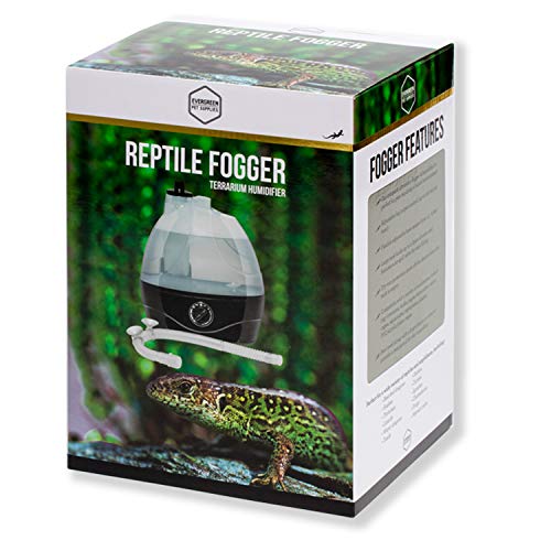 Evergreen Pet Supplies Reptile Humidifier and Fogger for Terrariums and Enclosures - Great for Reptilians and Amphibians - Includes Large Water Tank and Adjustable Fog Output (Holds 2L of Water)