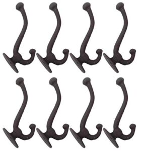 8 coat hooks cast iron black school style mission hat hook hall tree acorn hook