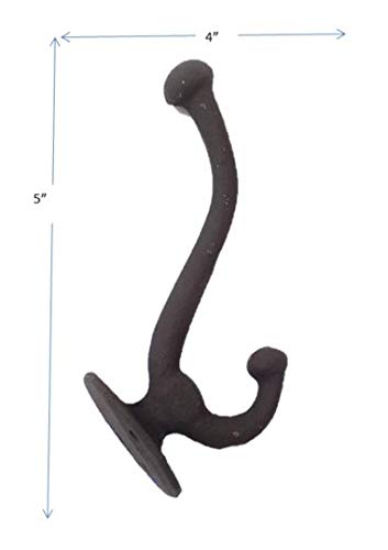 8 Coat Hooks Cast Iron Black School Style Mission Hat Hook Hall Tree Acorn Hook