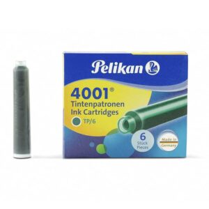 Pelikan 4001 TP/6 Ink Cartridges for Fountain Pens, Dark Green, 0.8ml, 6 Pack (300087)