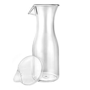 carafe juice jar beverage decanter, clear acrylic wine / juice decanter with lid, 20 oz.