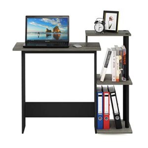 Furinno Efficient Home Laptop Notebook Computer Desk with Square Shelves, French Oak Grey/Black