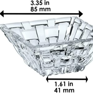 Nachtmann Bossa Nova Collections, 4 Piece Serving Set, Crystal Glass Serving Dishes for Cheese, Crackers, Fruits, and Appetizers, Platter, Square and Rectangular Bowls