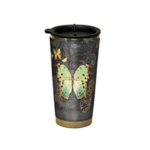 lang gilded butterfly traveler mug by chad barrett, assorted