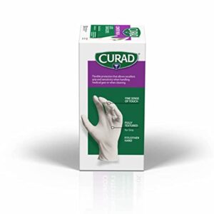 Curad Comfort Wear Latex Exam Gloves, Powder-Free, One Size Fits Most, 100 count