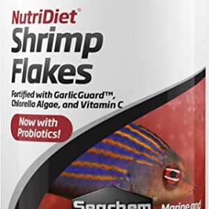 Seachem NutriDiet Shrimp Flakes - Probiotic Fish Food Formula with GarlicGuard 100g