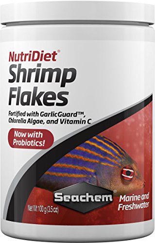 Seachem NutriDiet Shrimp Flakes - Probiotic Fish Food Formula with GarlicGuard 100g