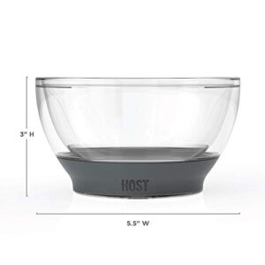 Host Ice Cream Freeze Bowl, Double Walled Insulated Freezer Gel Chiller Kitchen Accessory for Dessert, Dip, Cereal, with Comfort Silicone Grip, Plastic, Grey, 0.47 liters