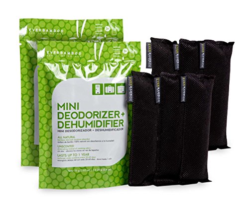 Ever Bamboo Mini Deodorizer & Dehumidifier w/Natural Bamboo Charcoal ((3-Pack, 3 x 25 g) x 2)