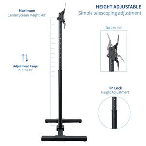 VIVO TV Floor Stand for 13 to 50 inch Flat Panel LED LCD Plasma Screens, Portable Display Height Adjustable Mount STAND-TV07